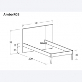 R03 131 x 229 x h  92 cm (dimensioni materasso 90 x 220 cm) 