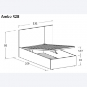 R28 131 x 209 x h  92 cm (dimensioni materasso 90 x 200 cm)