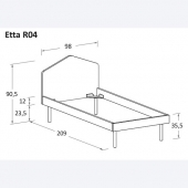 Etta R04 98 x 209 x h 90.5 cm (dimensioni materasso 90 x 200 cm)