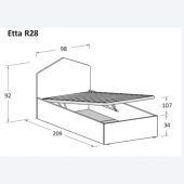 Etta R28 98 x 209 x h 92 cm (dimensioni materasso 90 x 200 cm)