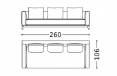 260 x 106 x h 92 cm 