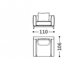 110 x 106 x h 87 cm Armchair