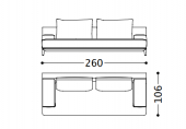 260 x 106 x h 87 cm